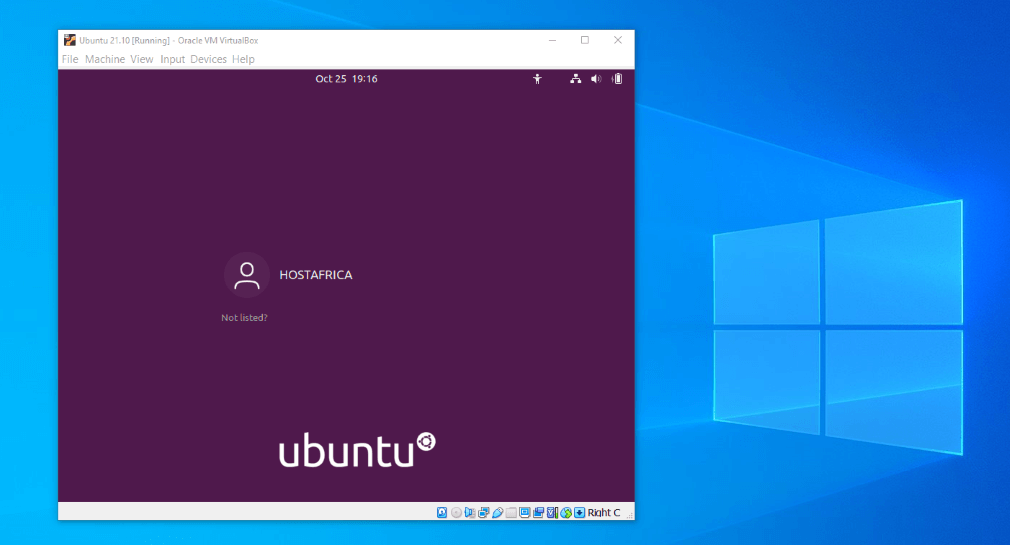 Ubuntu VM running on Windows