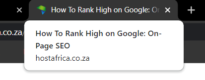 title tag How to rank high on Google: on-page SEO